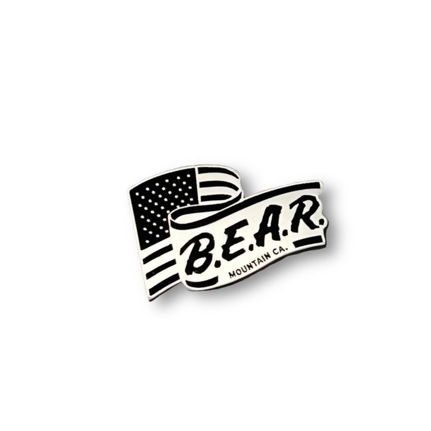 Black and white flag with BEAR on it