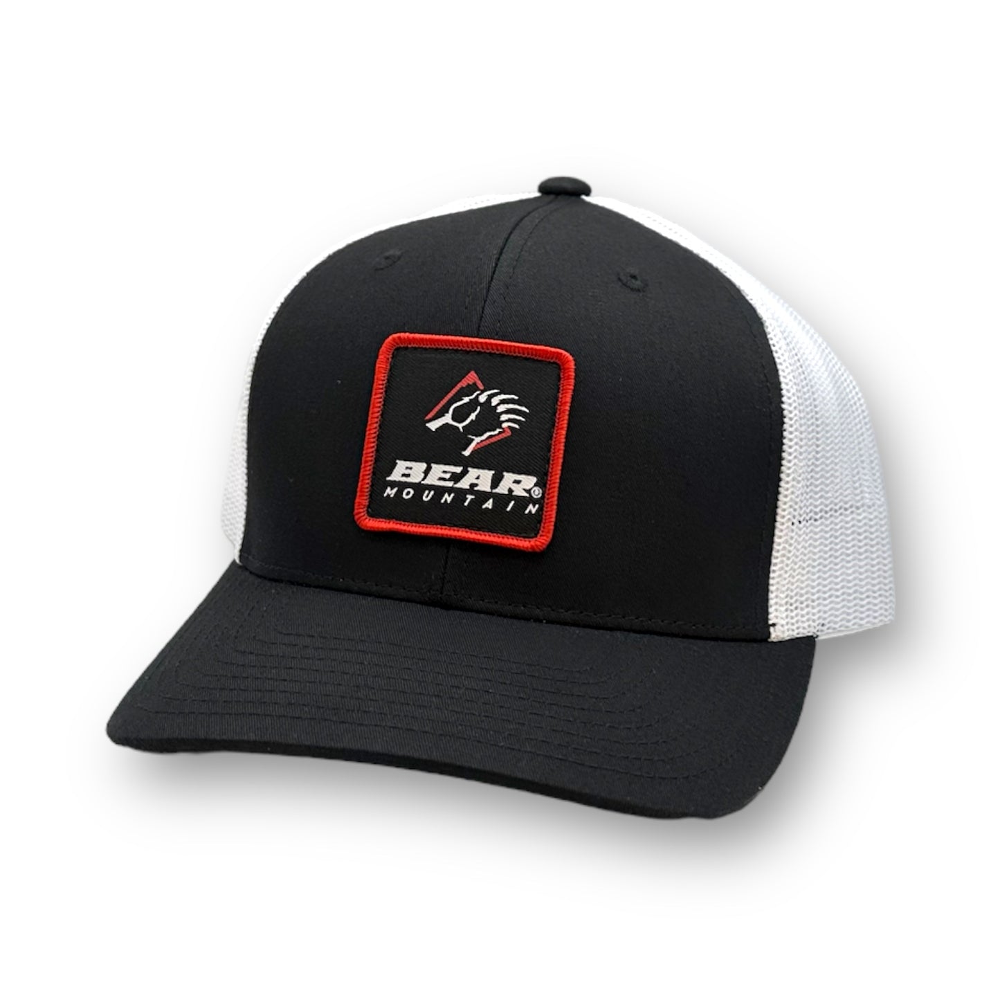Black/White Bear Mountain Patch Logo Mesh Trucker