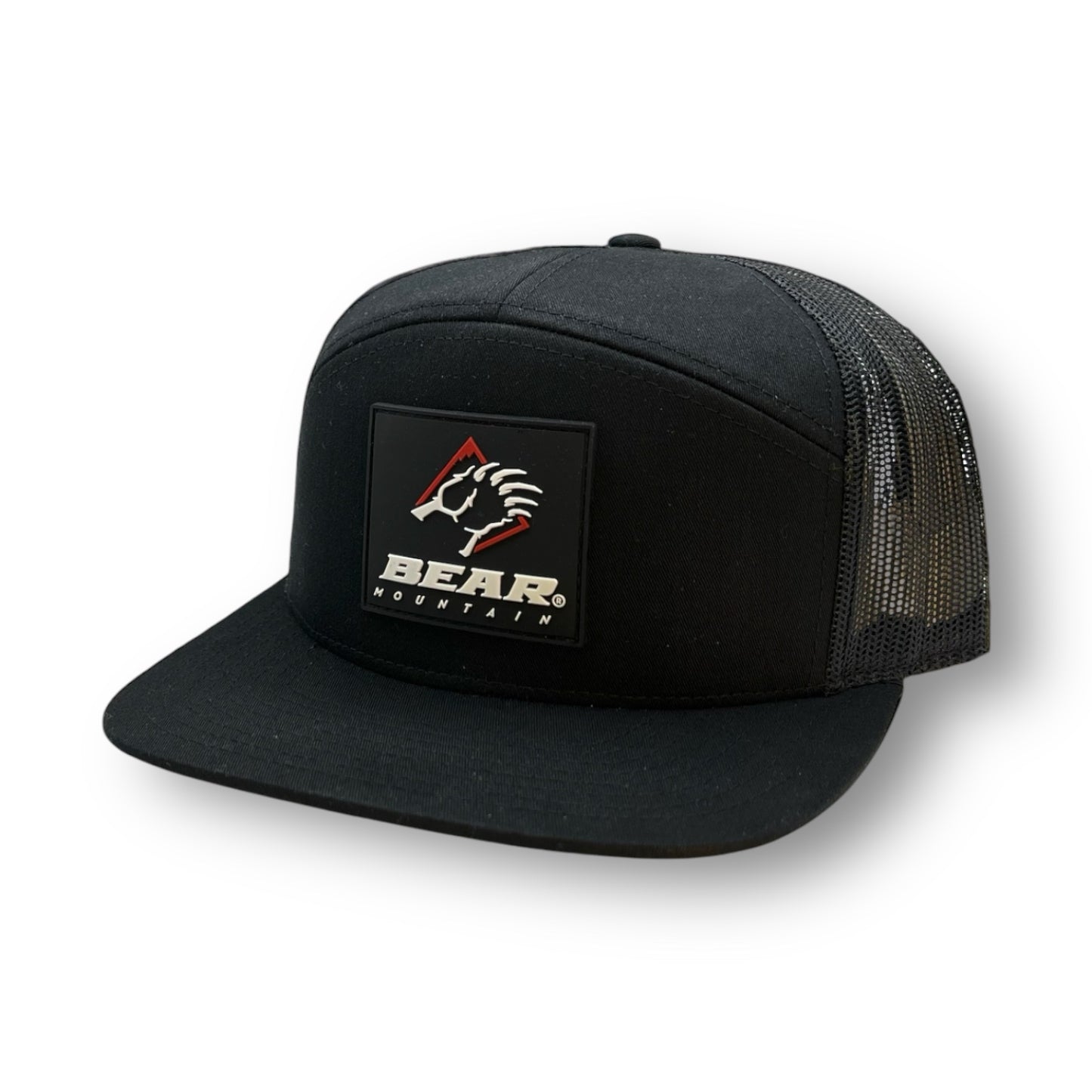 Black flat Bill, Sublimated rubber patch w/ core bear logo