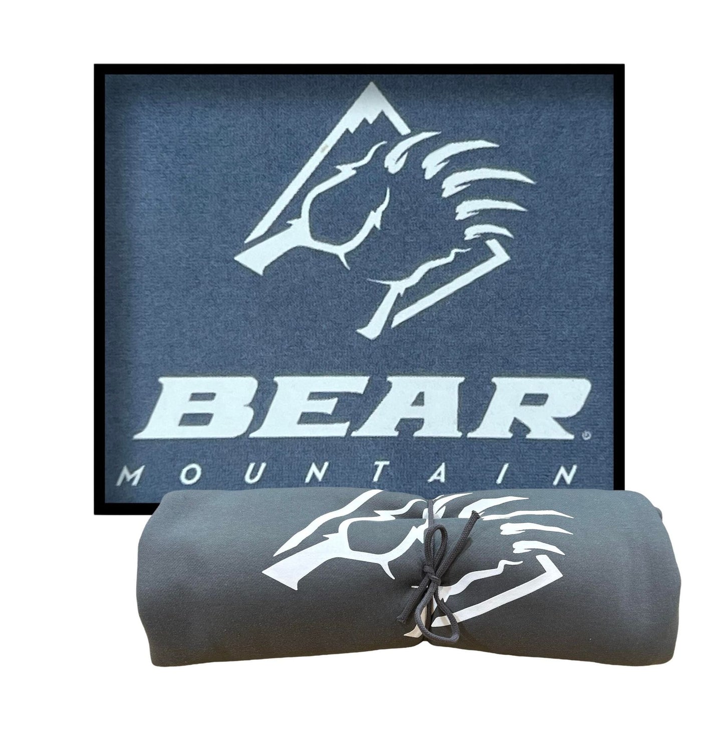 Blue Bear Mountain sweatshirt blanket.