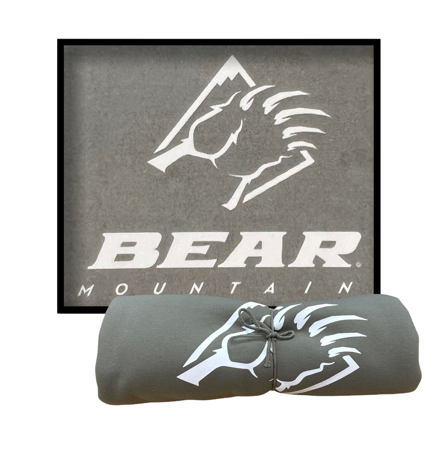 Grey Bear Mountain sweatshirt blanket.