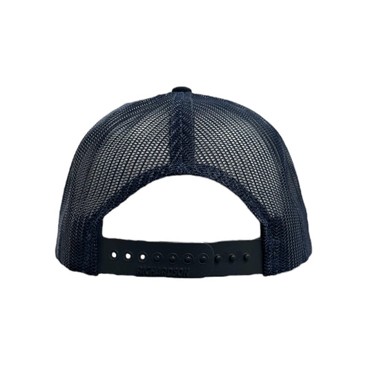 Navy snapback back view