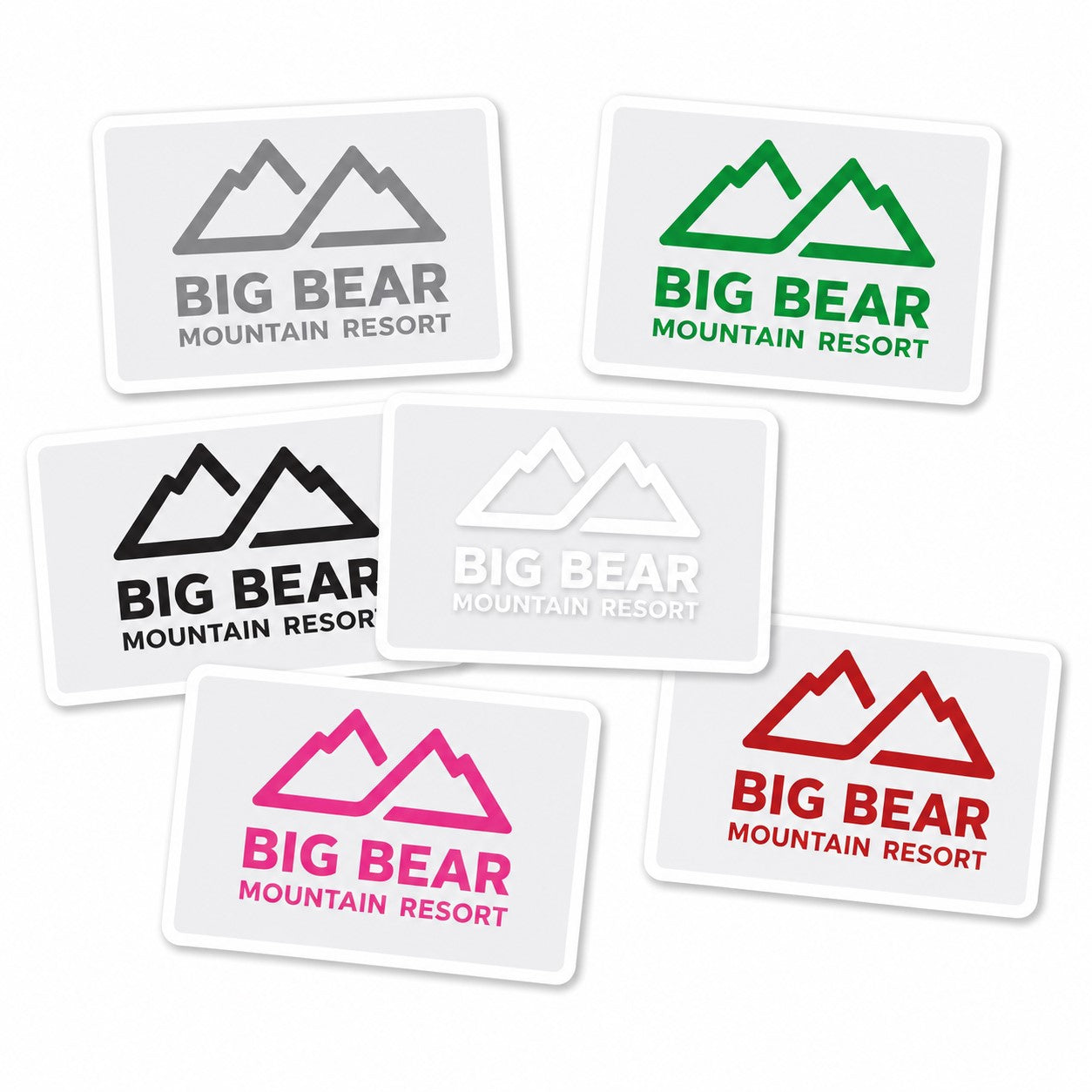 Individual BBMR Logo Sticker in colors: green, pink, red, silver, white, black.