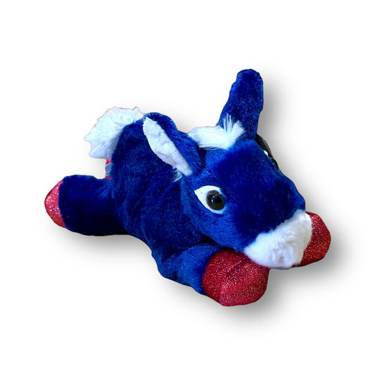 red white and blue plush animal donkey/burro