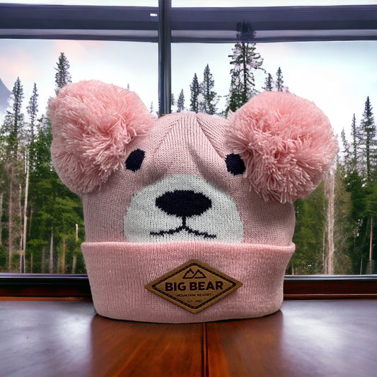 Pink Bear with Leather big bear mountain resort patch.