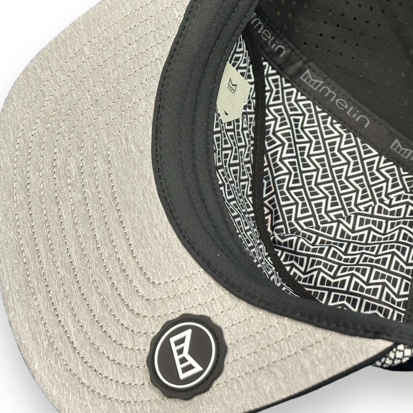 Inside view of snapback Melix x Snow Summit collab hat