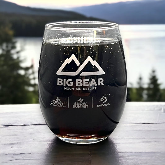 Clear glass w/ Frosted BBMR Logo centered and the 3 mountain logos under the BBMR umbrella.