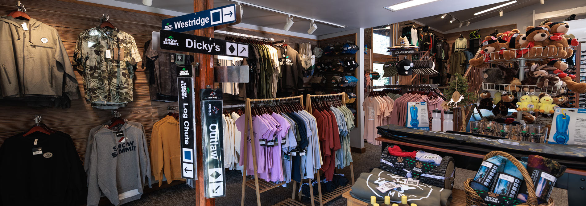 Retail store setting at Big Bear Sports Snow Summit