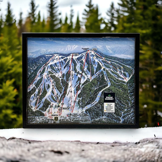 Snow Summit winter trail map on a magnet
