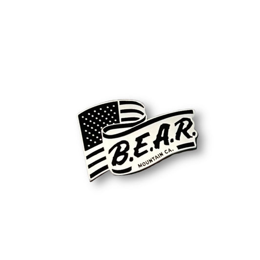 Black and white flag with BEAR on it