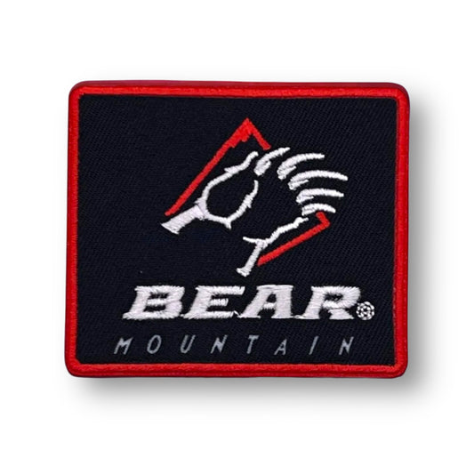 black patch with bear mountain logo on it