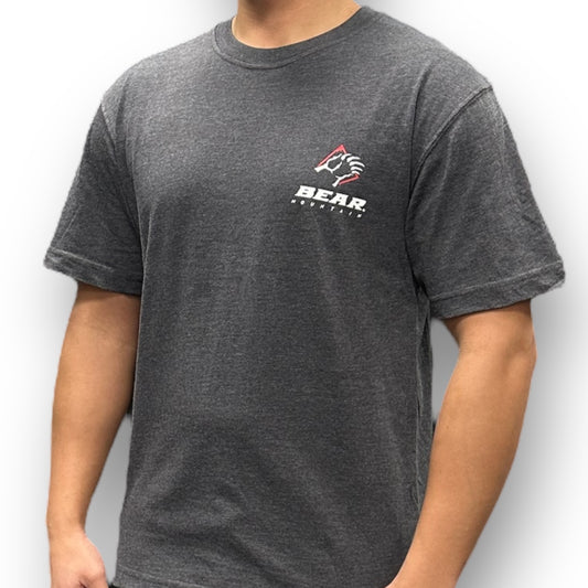 Bear Mountain Heather Black Long Sleeve-T with Bear Mountain Logo on front