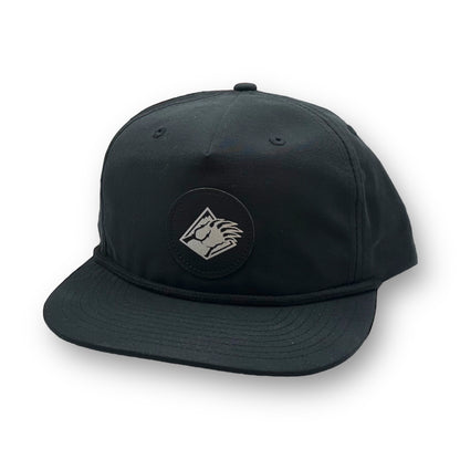 Black hat with rope on mid crown