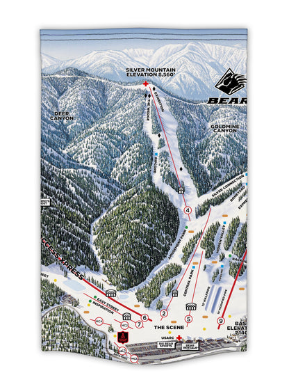 Bear Mountain Trail Map Neck Gaiter