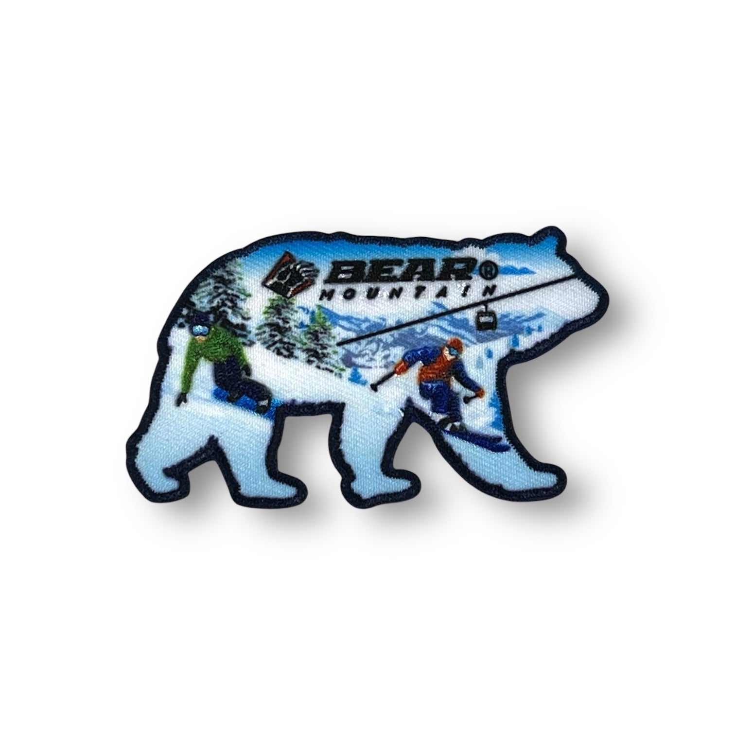 bear patch with blue coloring on it with bear mountain written on it