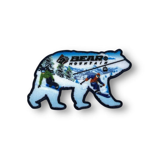 bear patch with blue coloring on it with bear mountain written on it