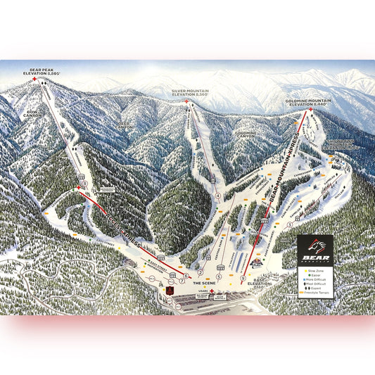 Bear Mountain winter trail maps poster