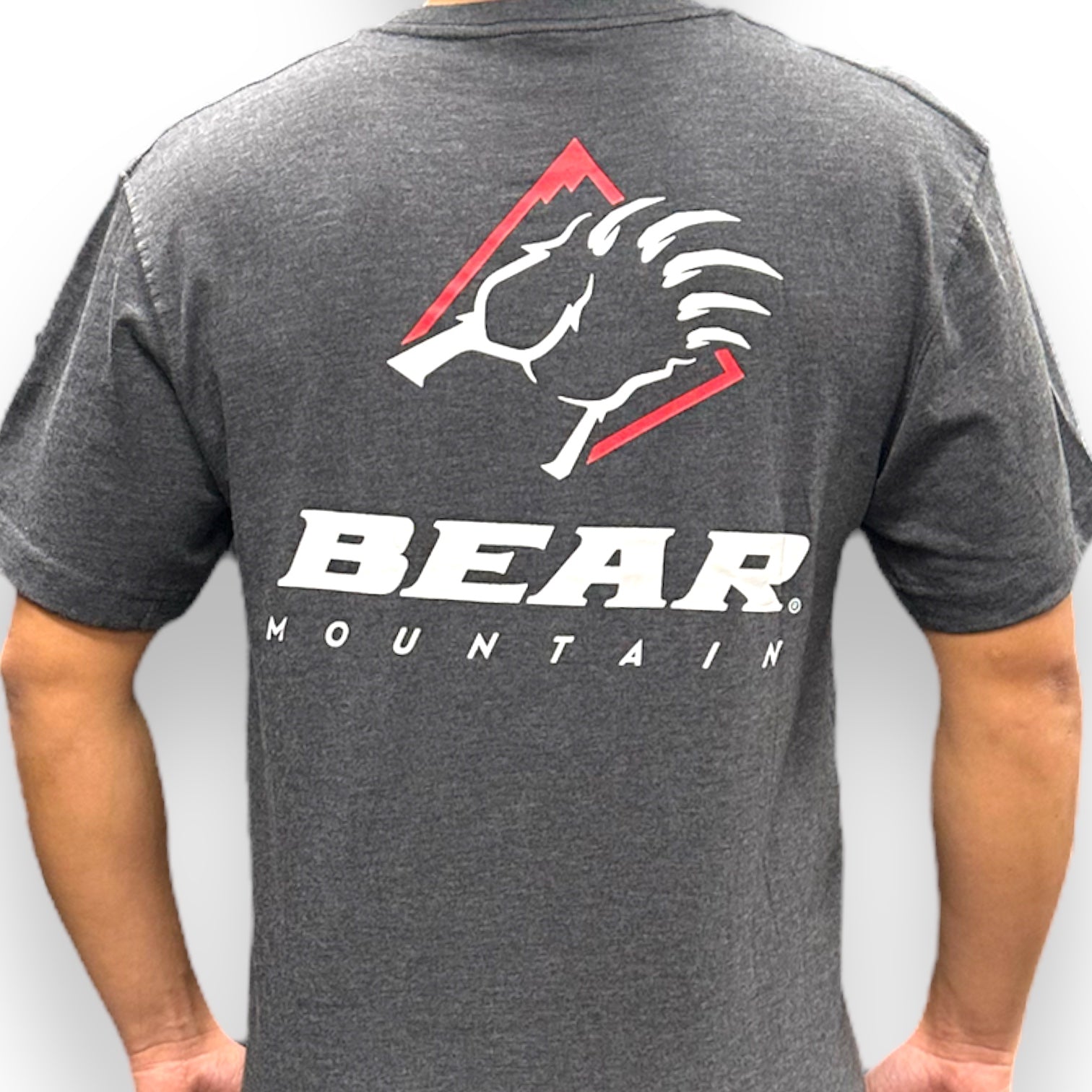 Bear Mountain Heather Black Long Sleeve-T with Bear Mountain Logo on back
