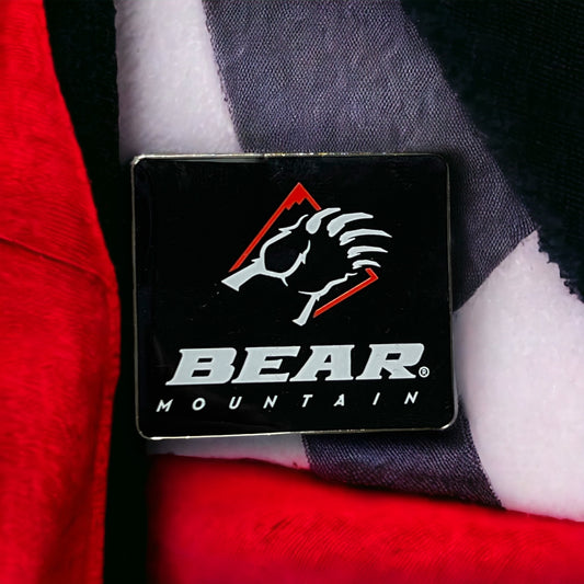Bear Mountain black, white and red bear claw pin