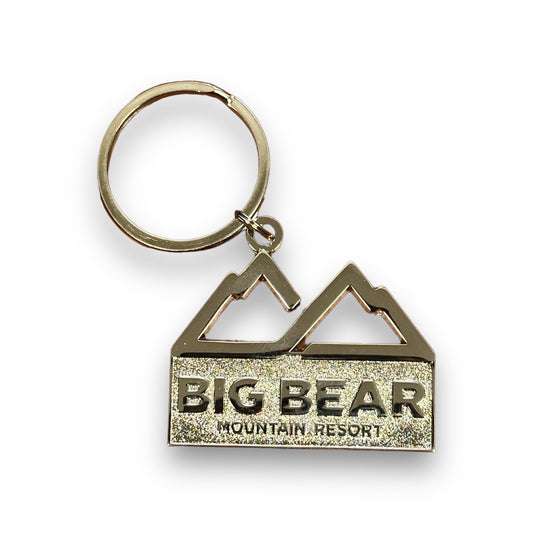 Big Bear Mountain Resort metal logo keychain in silver