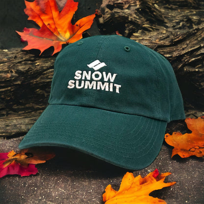 Dark Green Cap with Embroidered Snow Summit Logo