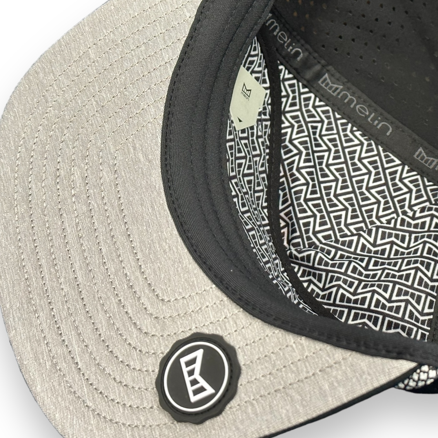 Inside view of snapback Melix x Snow Summit collab hat