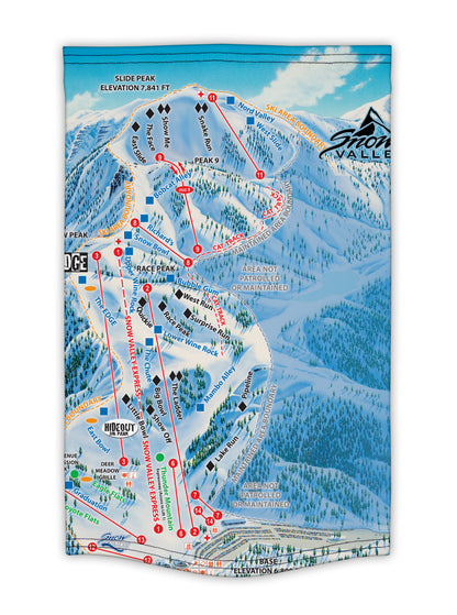Single Neck Tube with a map of Snow Valley