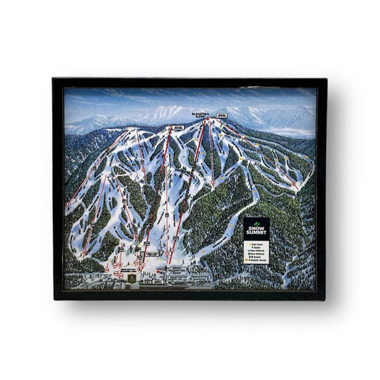 Snow Summit winter trail map on a magnet