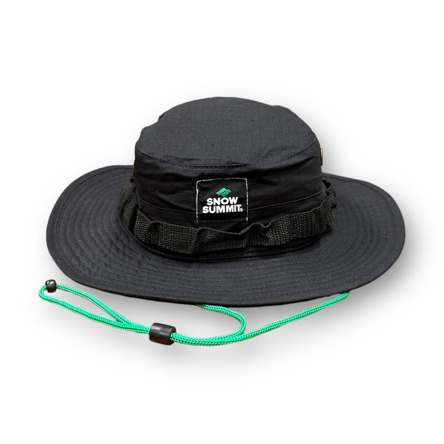 Snow Summit Boonie Hat in black with green drawstring