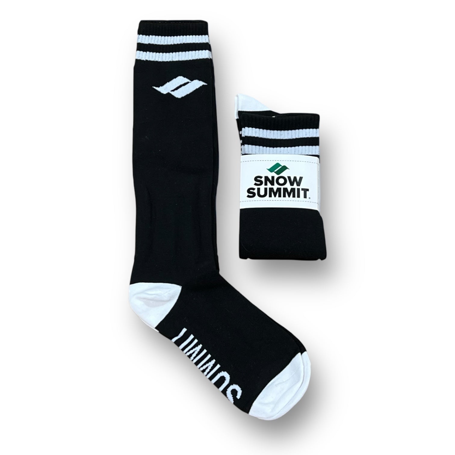 Black Snow Summit socks with logo