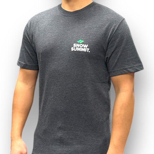 Snow Summit Heather Black T-Shirt with Snow Summit Logo on front