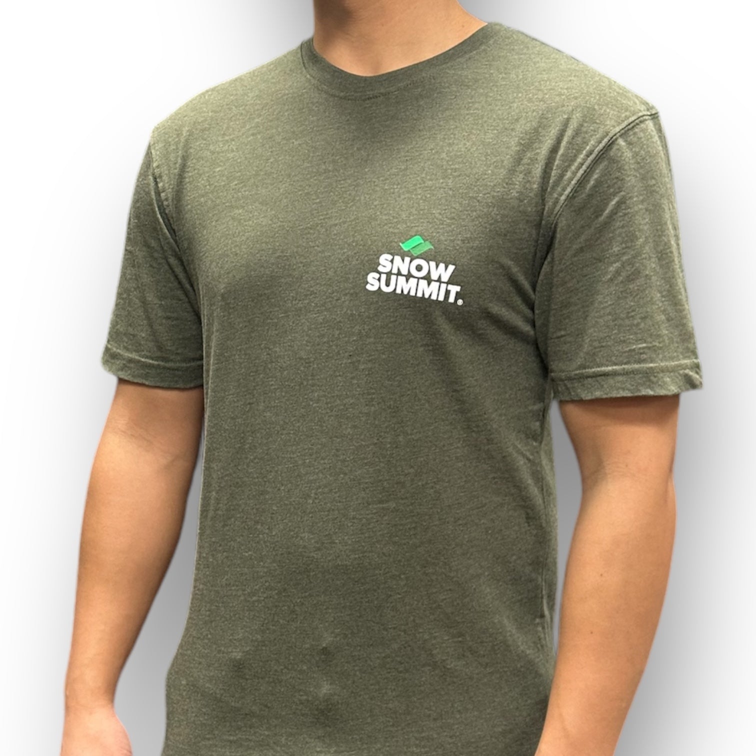 Snow Summit Heather Green T-Shirt with Snow Summit Logo on front
