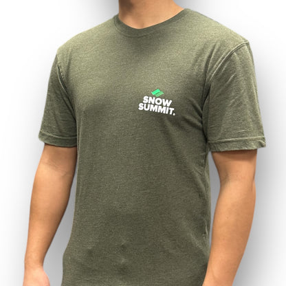 Snow Summit Heather Green T-Shirt with Snow Summit Logo on front
