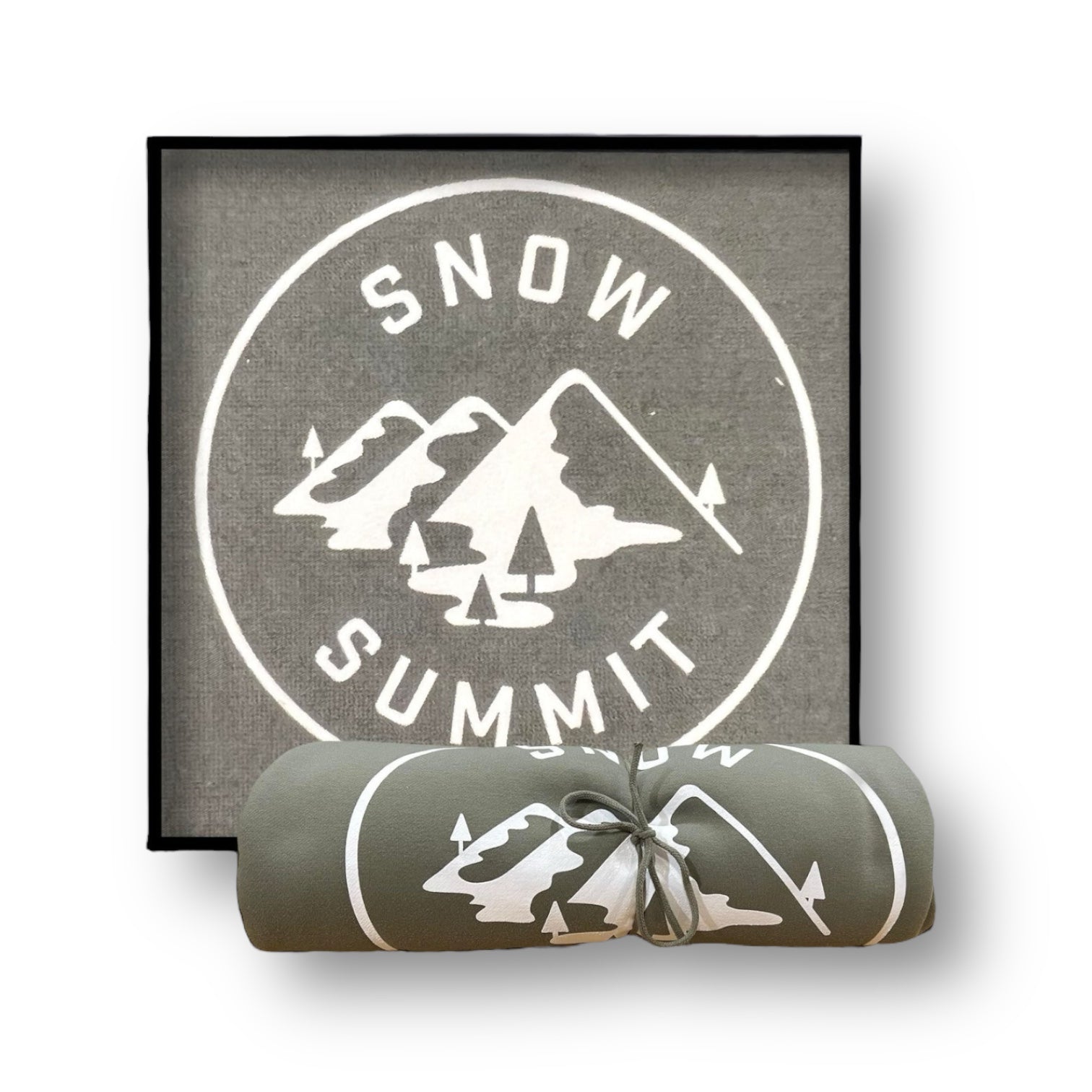 olive green snow summit blanket sweatshirt