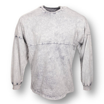 Front side of a oversized mineral wash long sleeve t-shirt