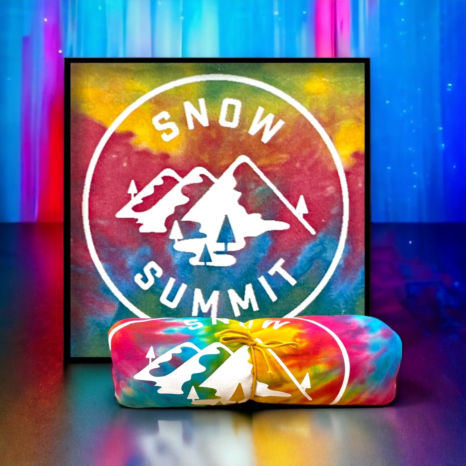 tie die snow summit blanket sweatshirt