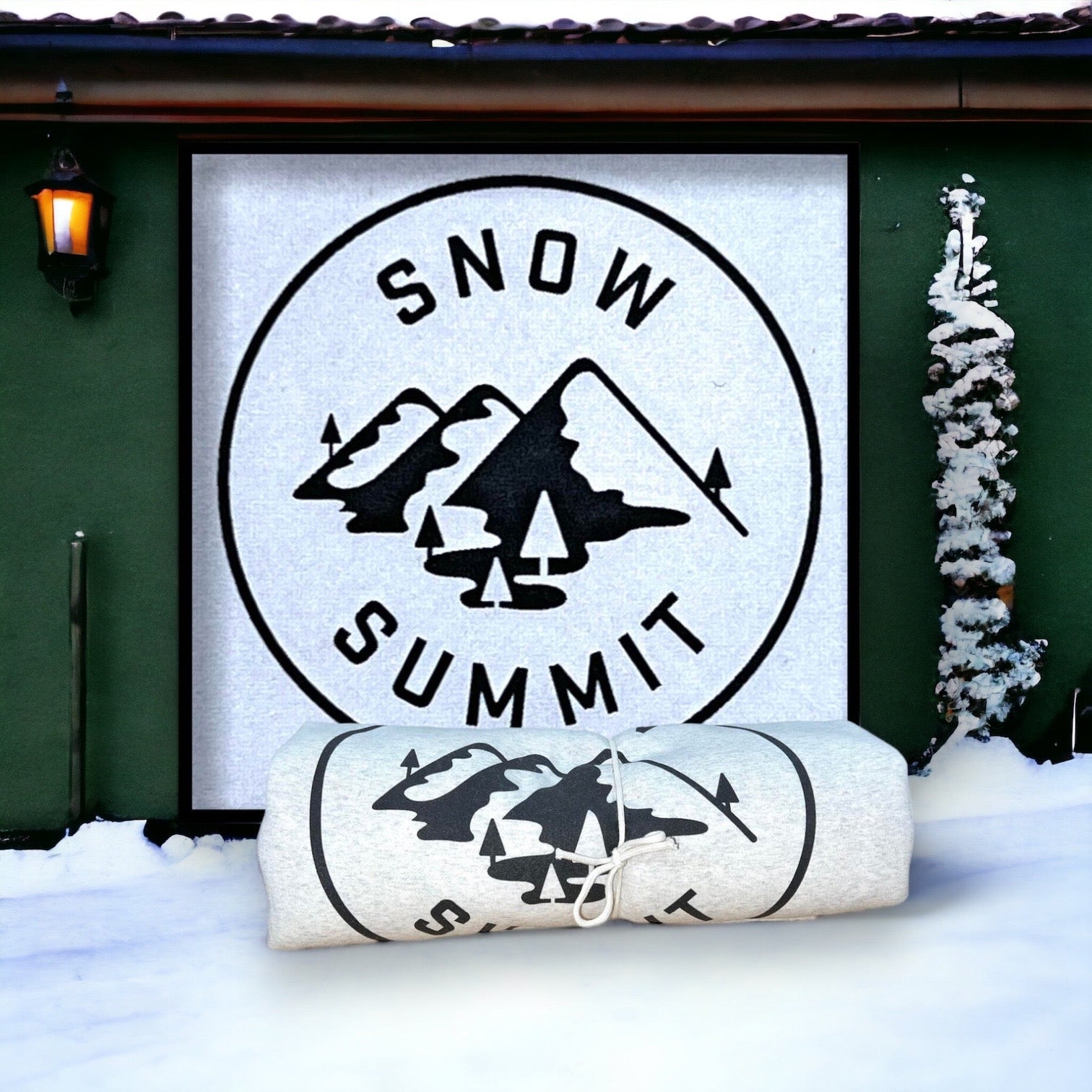 white snow summit blanket sweatshirt